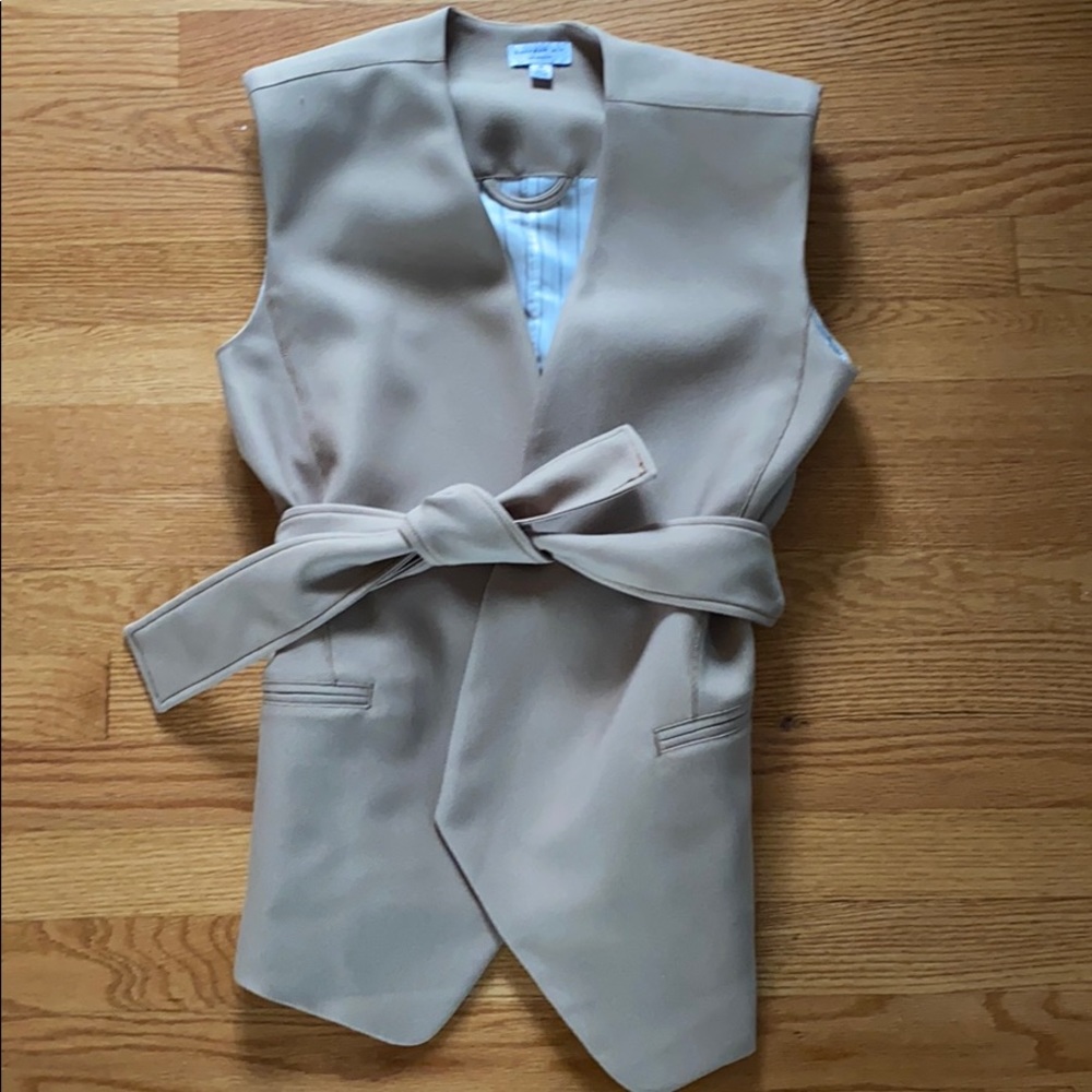 Belted sleeveless vest